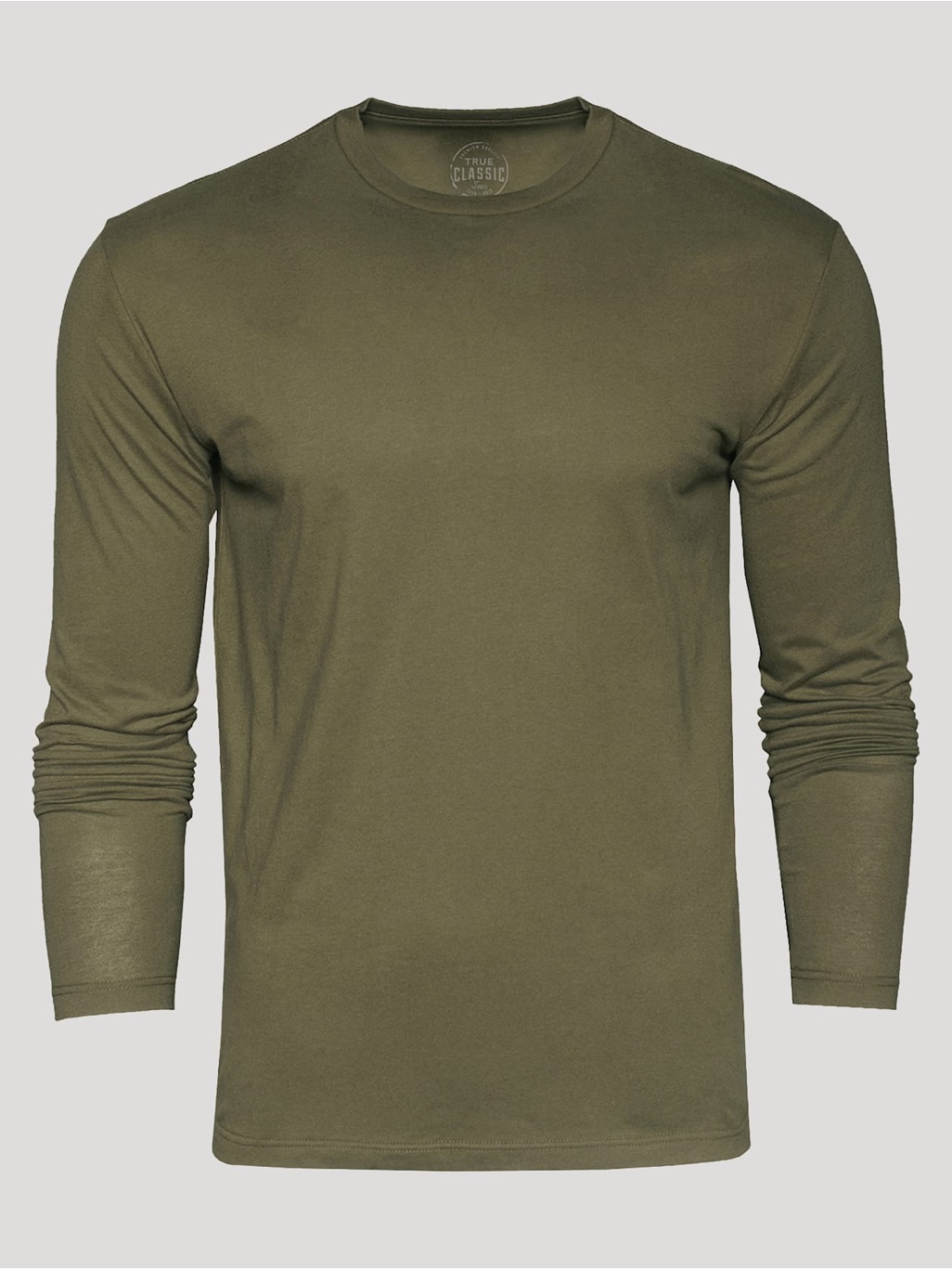 True Classic Men's Long-Sleeve Crewneck Shirt - Military Green Nwt Size 2xl — image 2 of 8